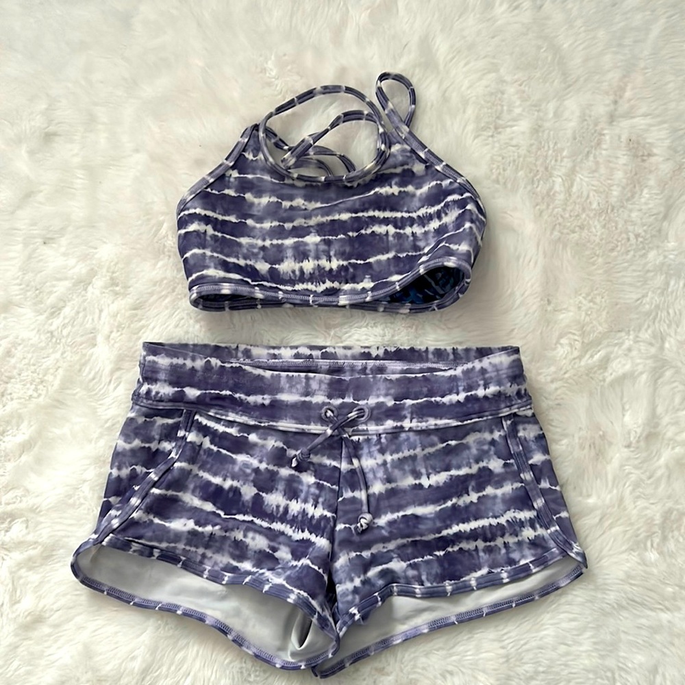 Athleta Girl Tie Dye Bikini and Swim Shorts